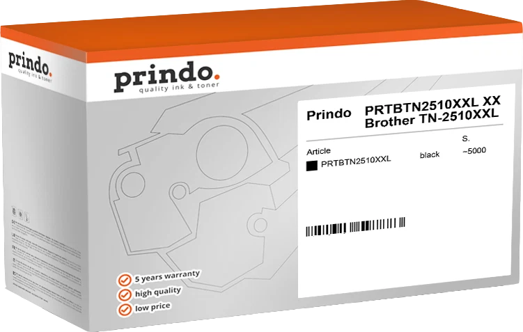 Prindo Classic XXL Toner kompatibel mit Brother TN-2510XXL Schwarz