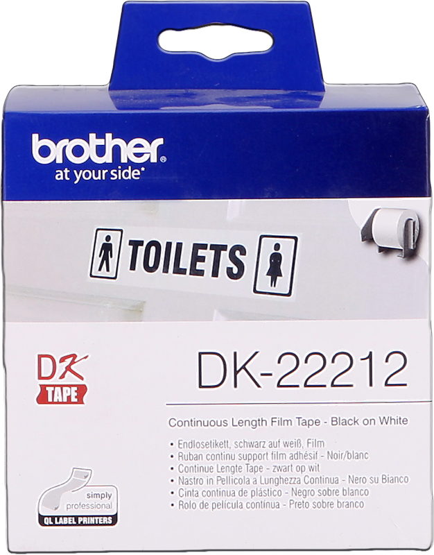 Brother DK-22212 Endlosetiketten 62mm x 15,24m Schwarz auf Weiß